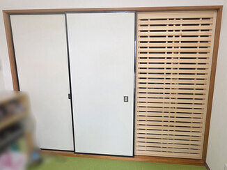 小工事 エアコンの風を取り入れられる格子扉